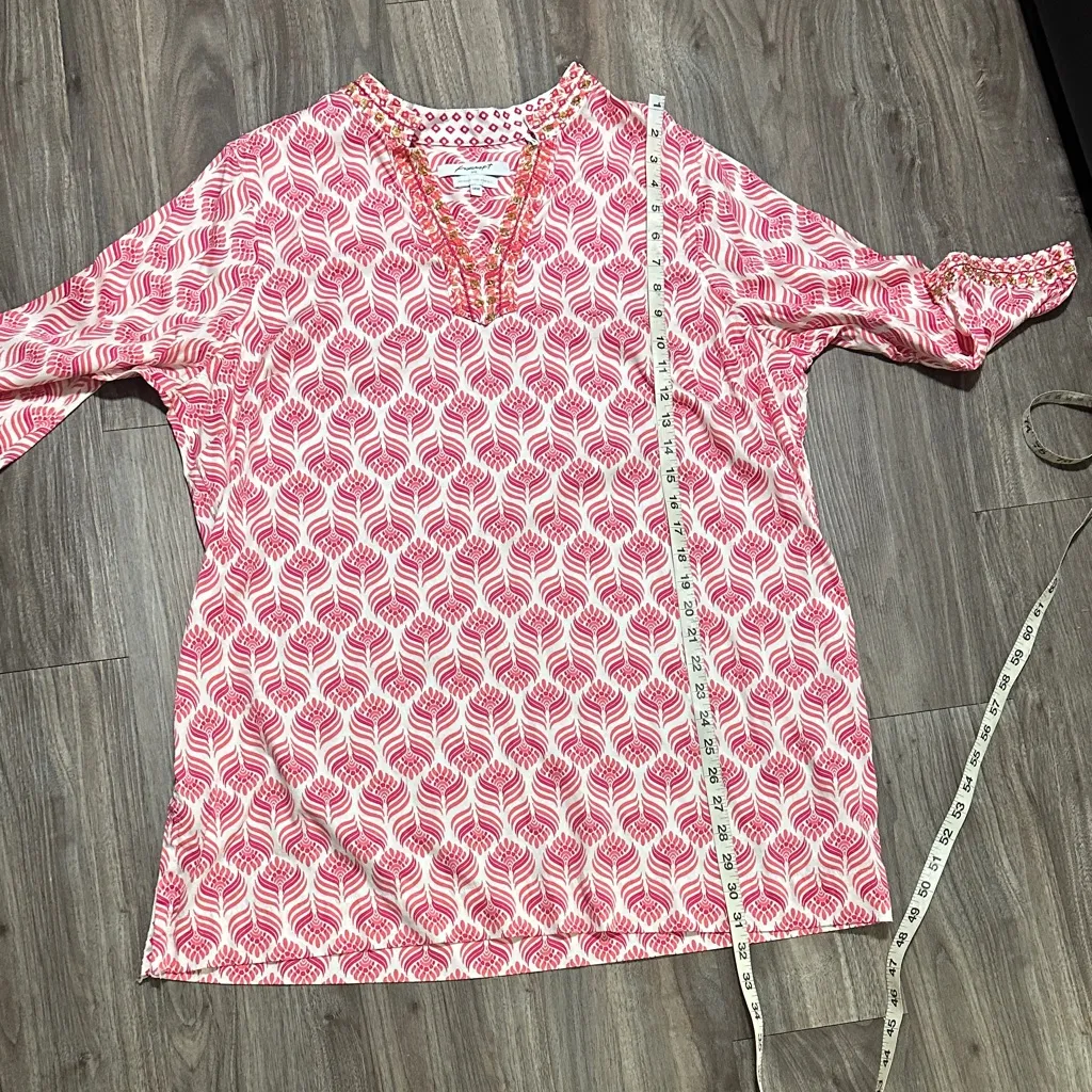 Foxcroft Pink and White Patterned Blouse - Image 12