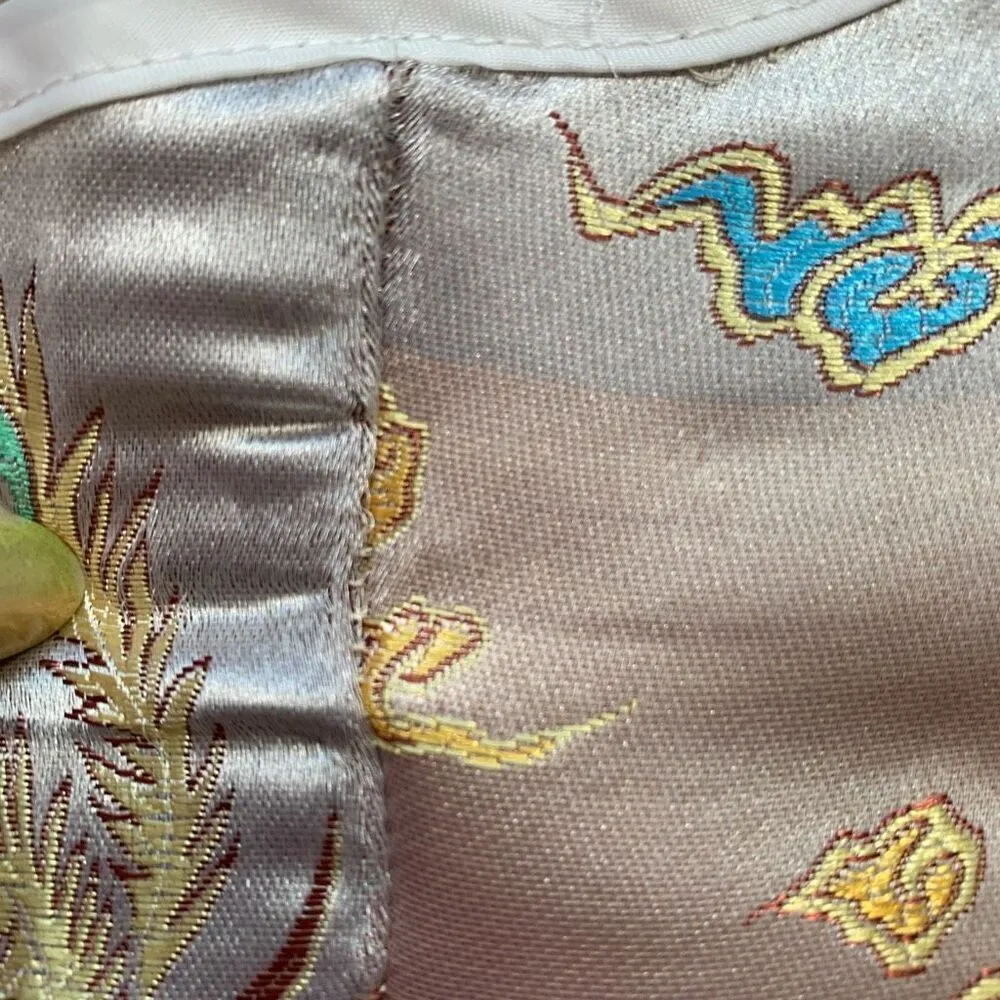 SheIn  Halter Crop Top Metallic Embroidered Asian Dragons Open Back Tie - Image 8