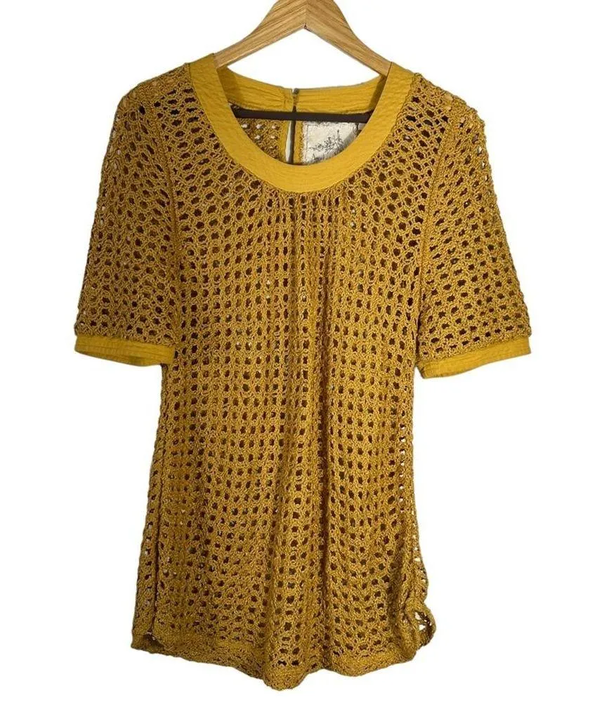 Anthropologie Angel of the North Senoia Crochet Sweater Top Size Small - Image 2