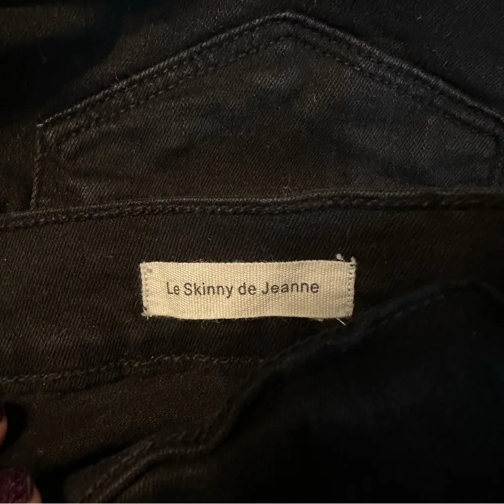 FRAME Le Skinny de Jeanne Raw Hem Mid-Ride Jeans size 27 Film Noir Black - Image 8