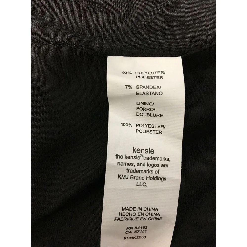 Kensie Black XL Blazer White Buttons Padded Shoulders Faux Pockets Black - Image 7