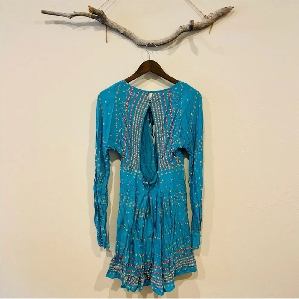 Free People Coryn Night Out Mini Dress in Green Combo - Image 5