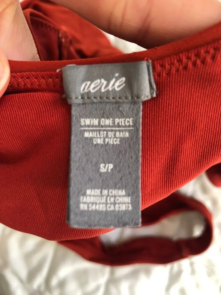 Aerie Burnt Orange Plunge One Piece  - Image 3