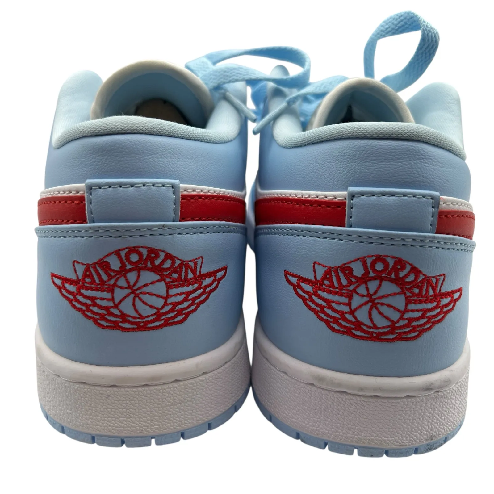 Nike Air Jordan 1 Low Blue Red White Leather Swoosh Womens 11 DC0774-164 Sneaker - Image 3