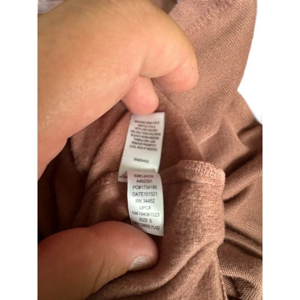 Cuddl Duds Cozy Jersey Fleece Mock Neck Printed Set Pink/Ombre Plaid Small - Image 12