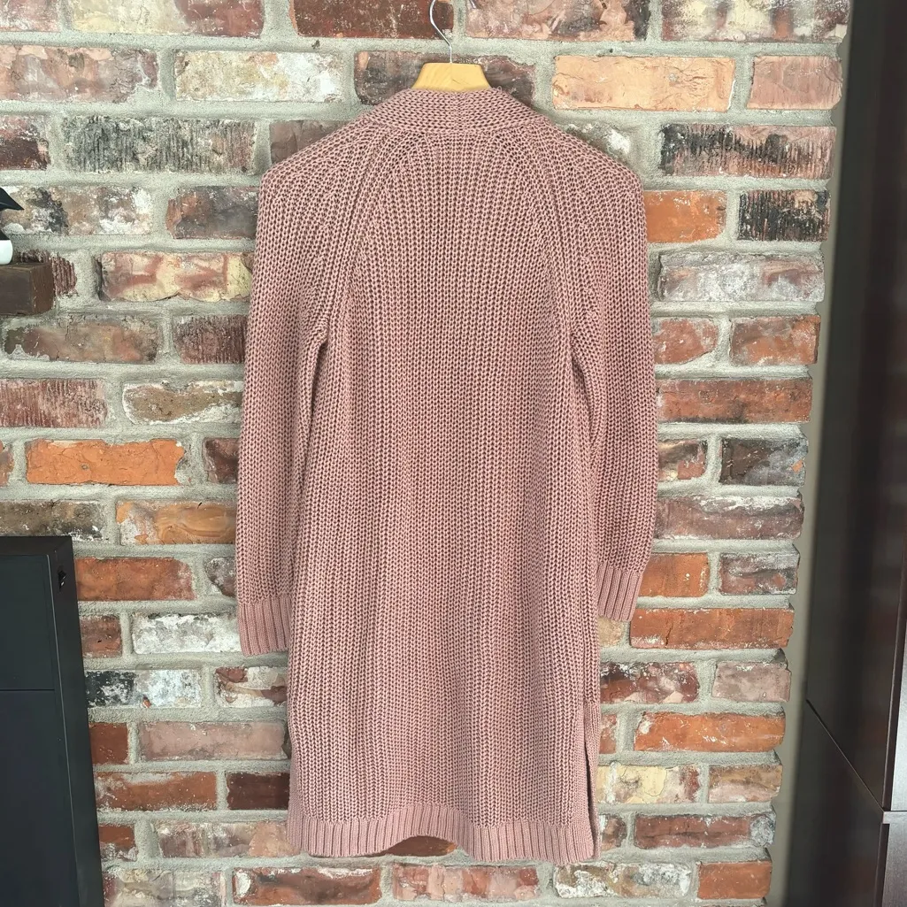 Lou & Gray Mauve Pink Knit Longline Cardigan Sweater, S - Image 6