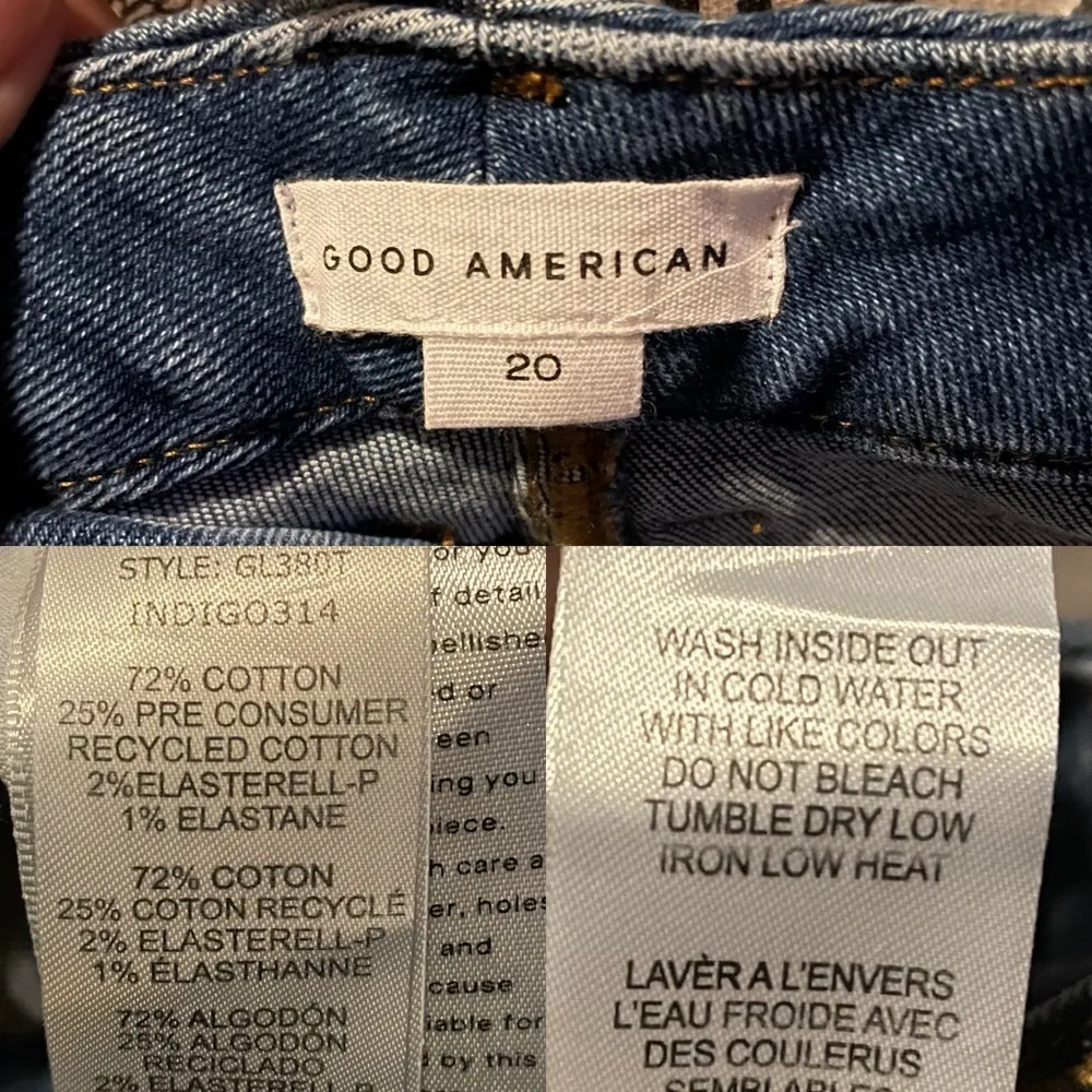 NWT Good American Women’s Jeans Denim Blue Skinny Stretch Frayed Cut Hem Size 20 - Image 10