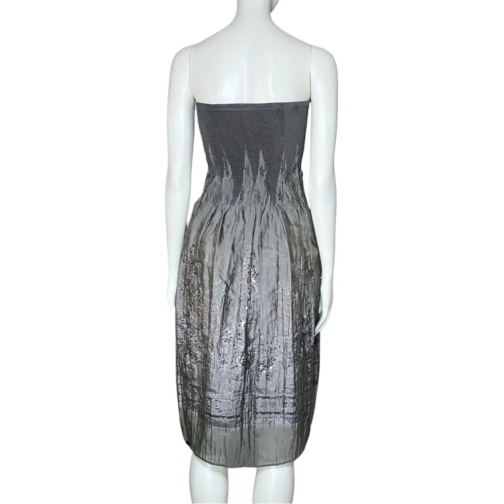 Silver Lapis Anthropologie Sun Dress Beaded Festival Whimisigoth One Size Boho Gray - Image 4