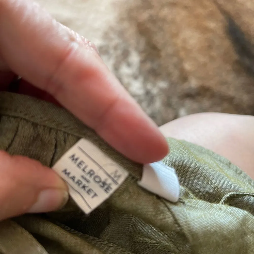 Melrose and Market Olive Green Peplum Top Tank Cami - Image 4