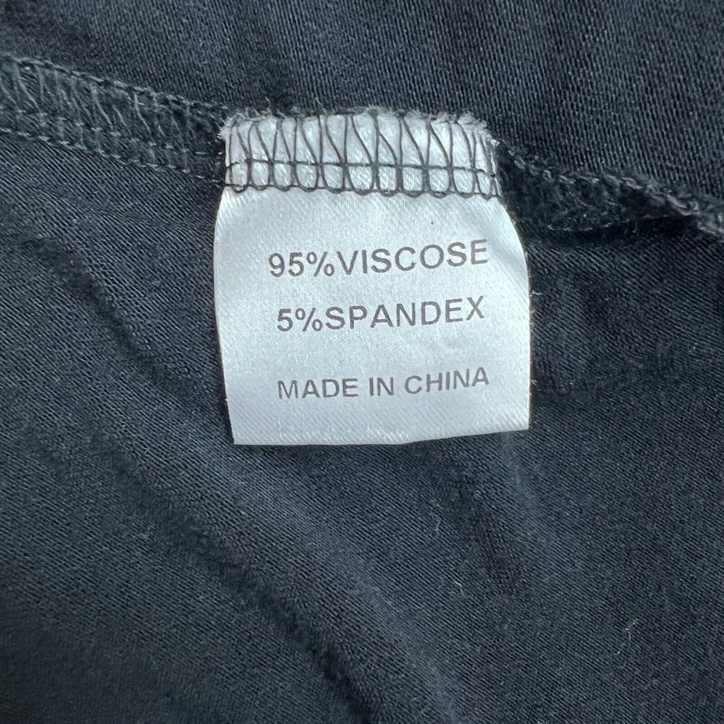 Aria Handmade Norma Tunic Top Womens Large Green Black Layered 3/4 Sleeve V-Neck - Image 9