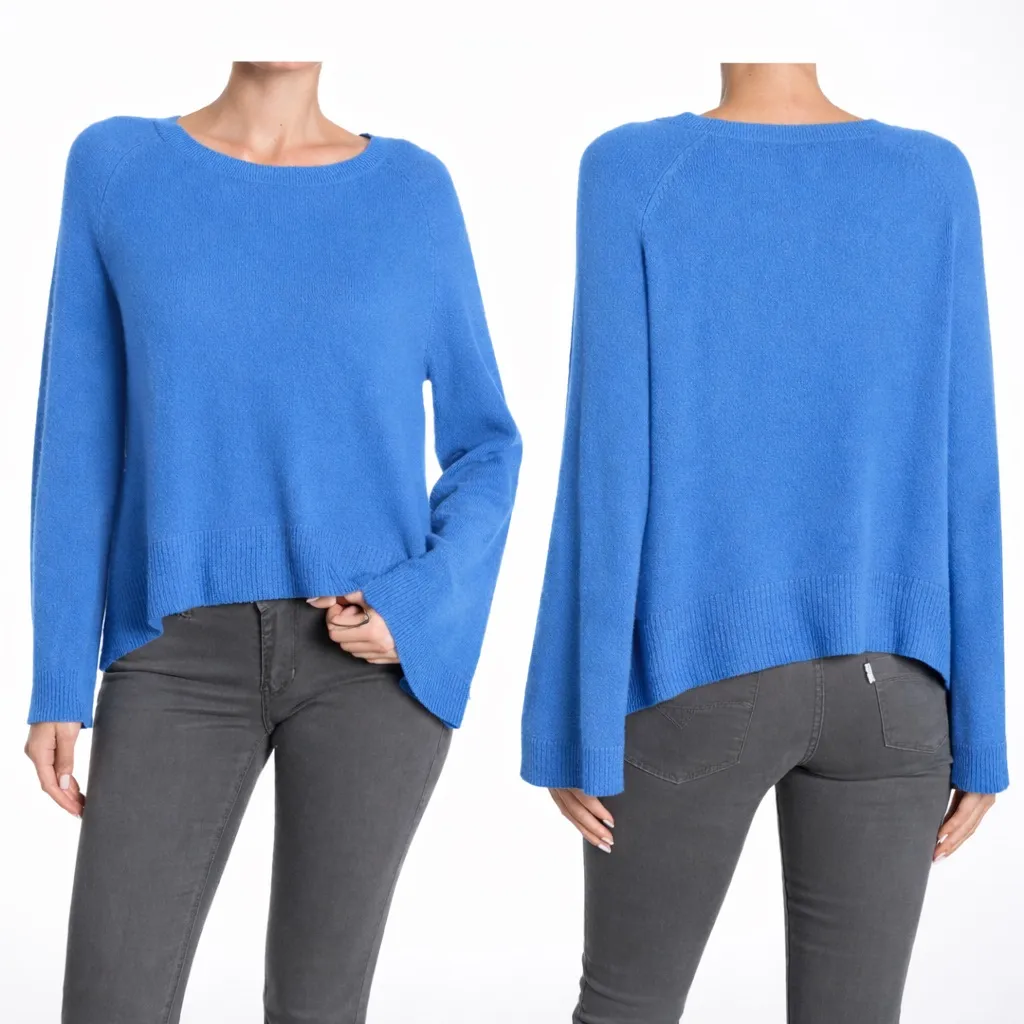360 Cashmere Dara Raglan Bell Sleeve Sweater Blue Women’s Small Boho - Image 2