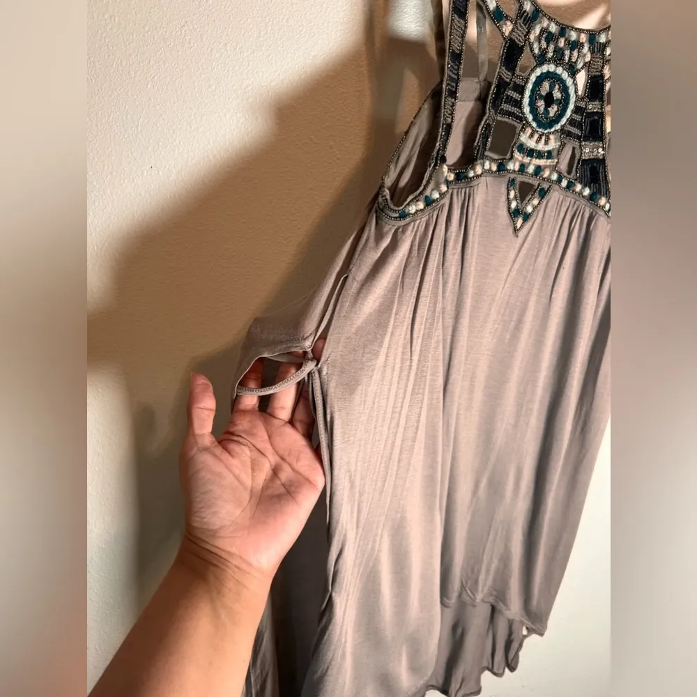 Free People NWT Embellished Puffs High Low Cotton Top Size Size M - Image 6