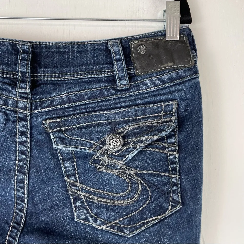 Silver Jeans Suki Surplus Dark Wash Bootcut Jeans Sz 30x30 Stitching Embellished - Image 8