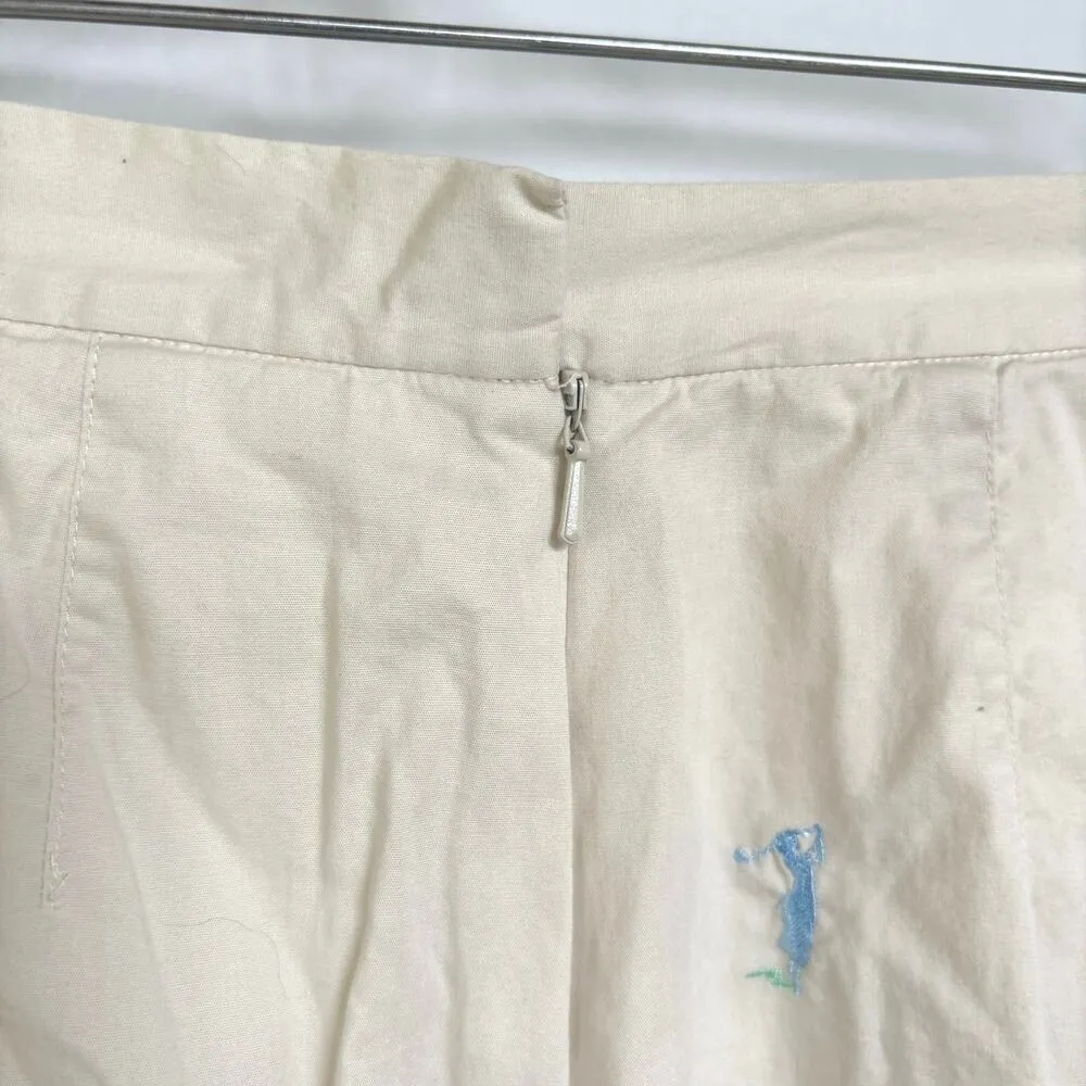 Vintage Golf Rainbow Embroidered Sporty Cream Mini Skort Skirt Cotton Size 6 - Image 5