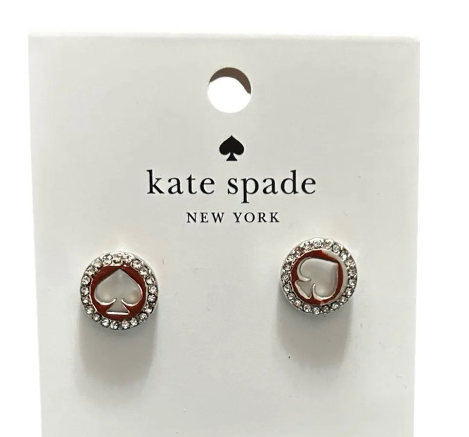 Kate Spade Silver Stud Earrings with Pearl Halo - Image 4