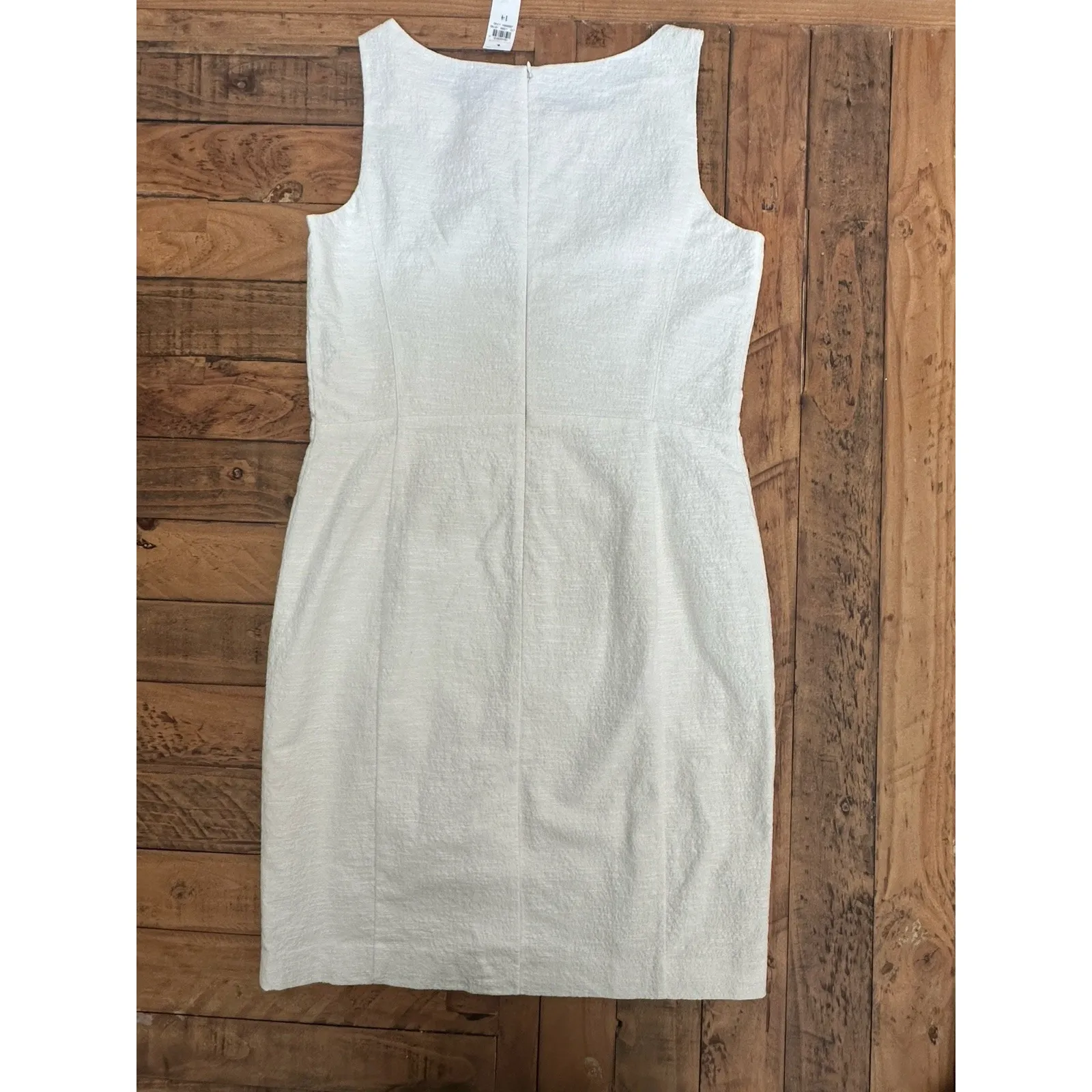 NWT!  Women's Ivory Textured Sheath, Ann Taylor Sz: 14 Summer Vacation (b22) - Image 2