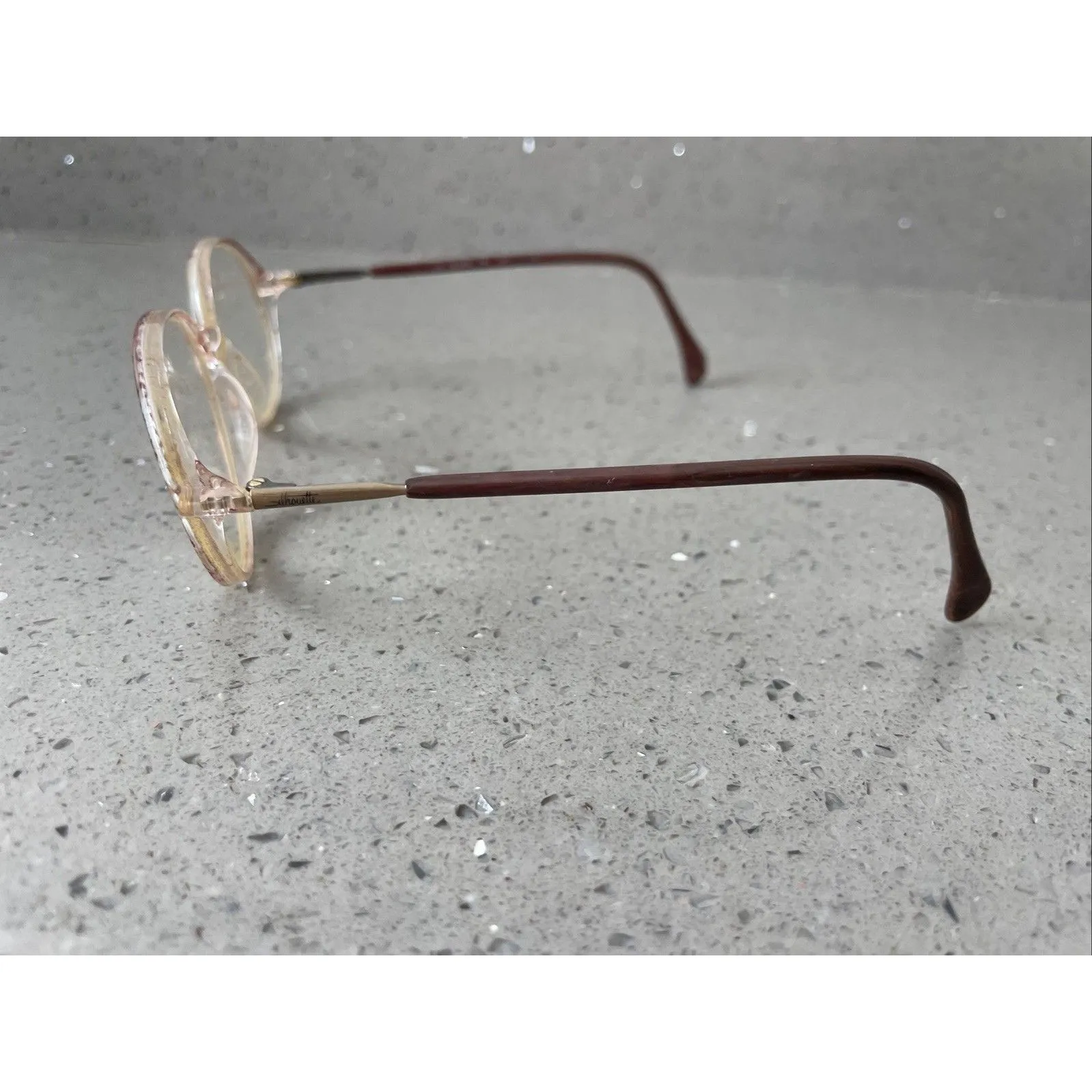 SILHOUETTE SPX M1879 /20 605 Burgundy Clear Eyeglasses FRAMES ONLY 50 - Image 3