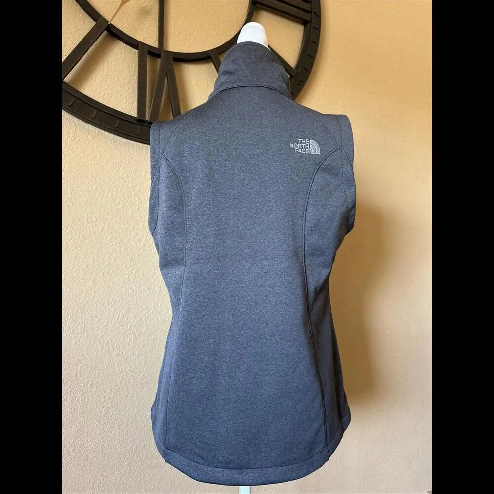 The North Face Vest Women’s Medium Gray Windwall  Zip Pockets Embroidered Logo - Image 3