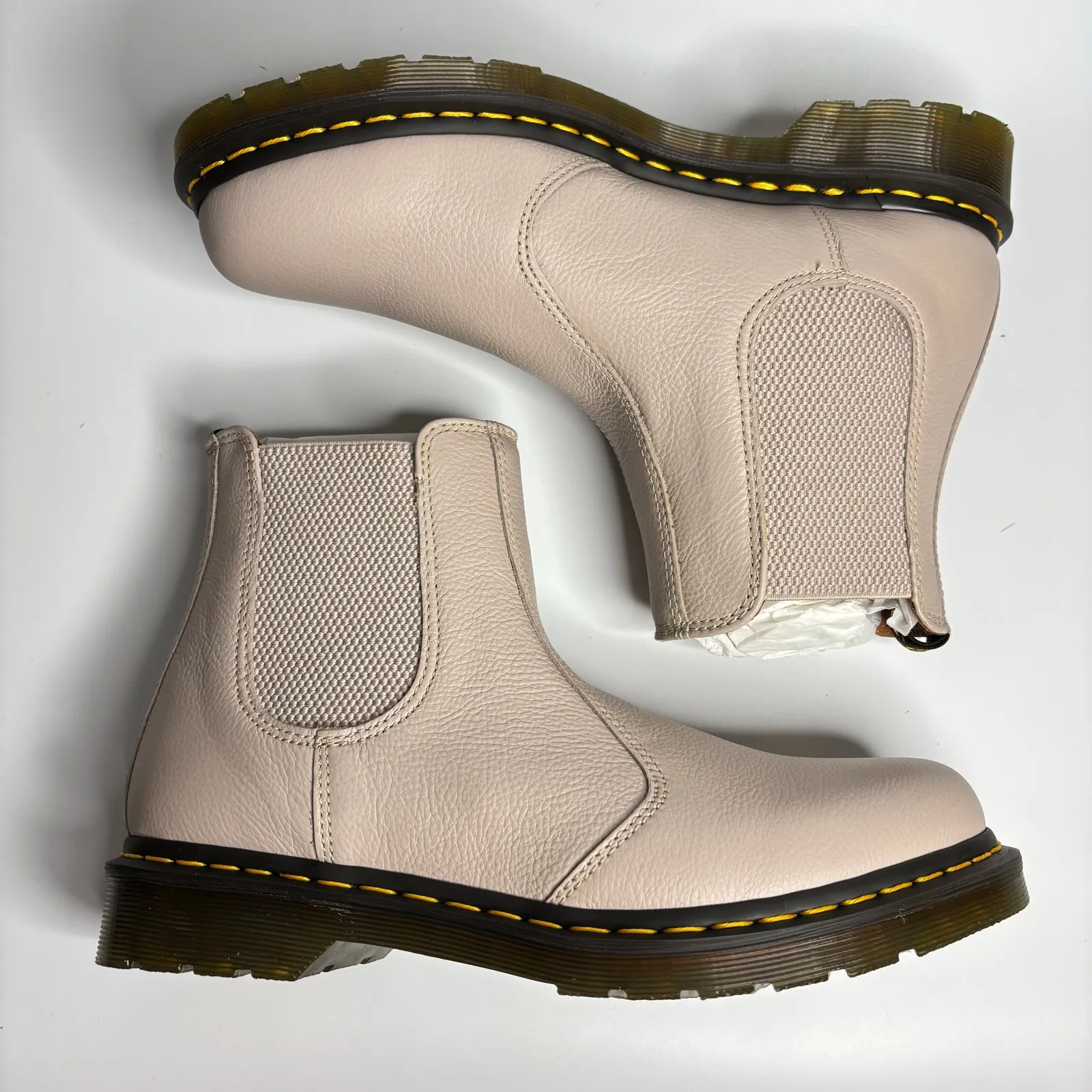 Dr. Martens Women's 2976 Virginia Leather Chelsea Boot in Vintage Taupe - Image 6