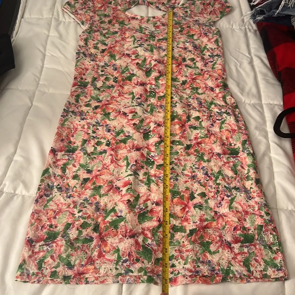 Free People Floral Print Dress with Bow Back - Image 8