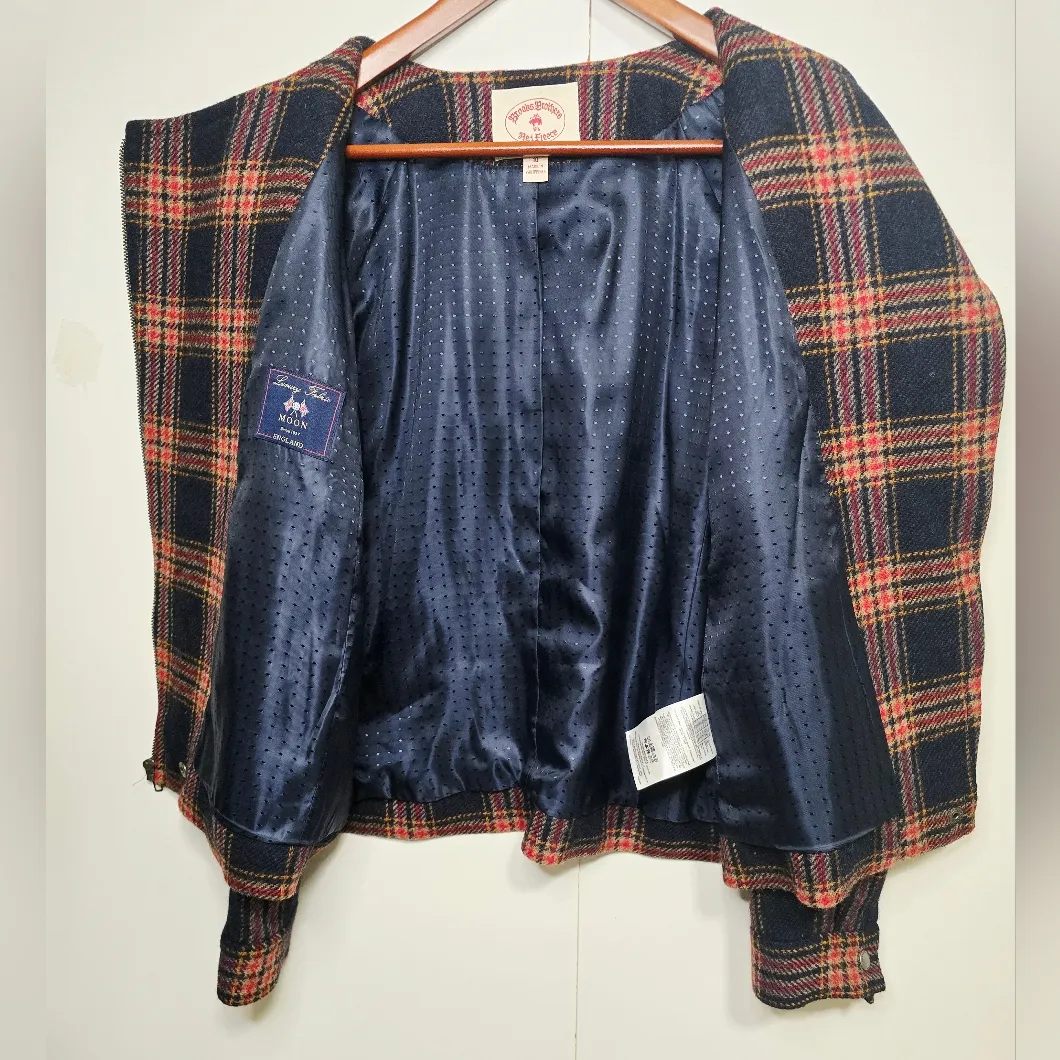 Brooks Brothers womens tartan plaid jacket wool Size 10 - Image 7