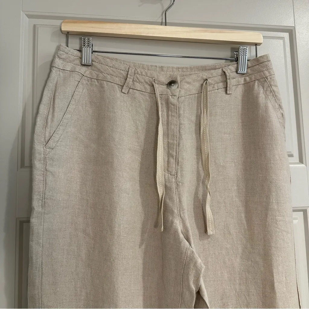 L.L.‎ Bean Beige Linen Pants Medium Tall Tan - Image 2