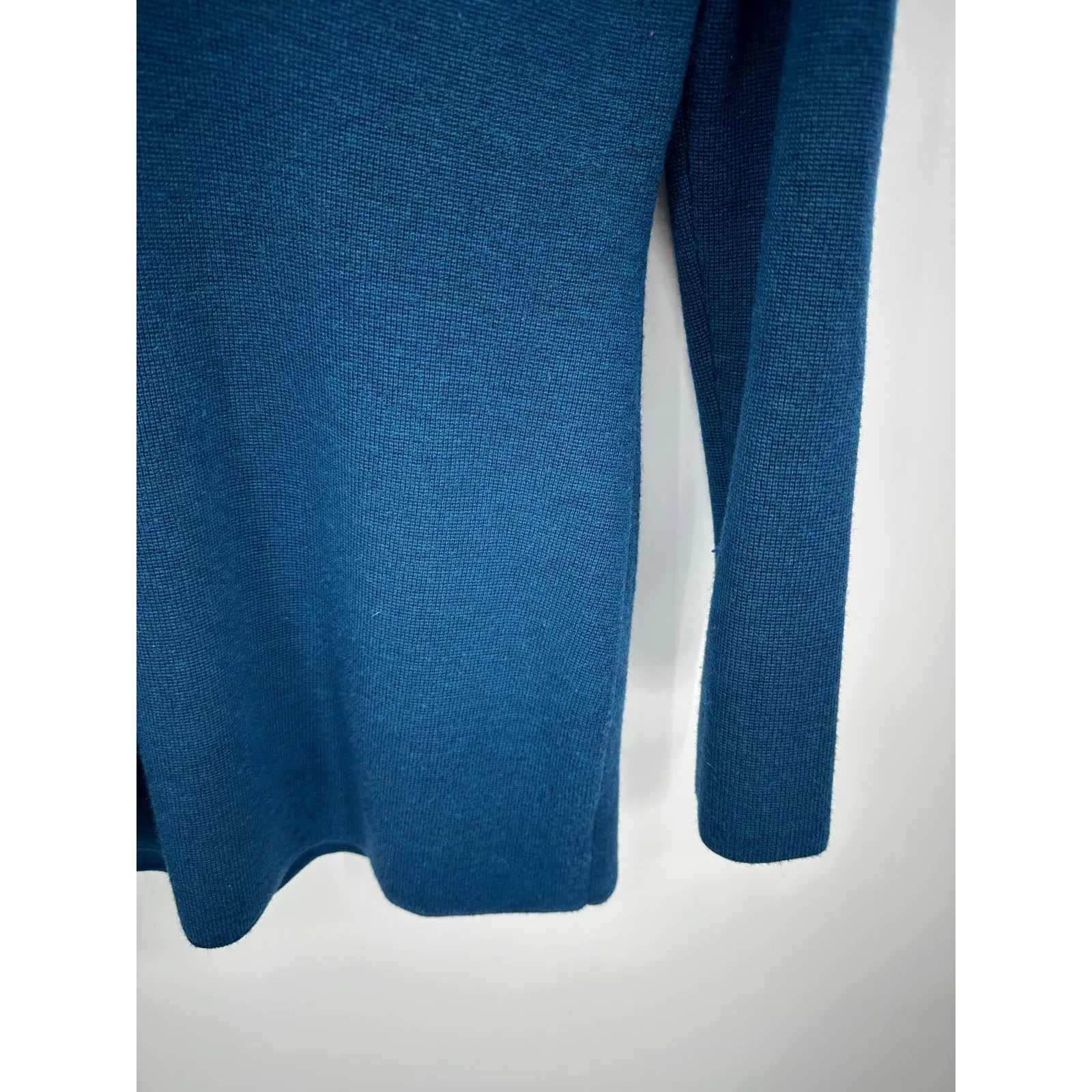 Tory Burch Blue Pearl and Jewel Beaded Collar Tunic Sweater Merino Wool Small - Image 5