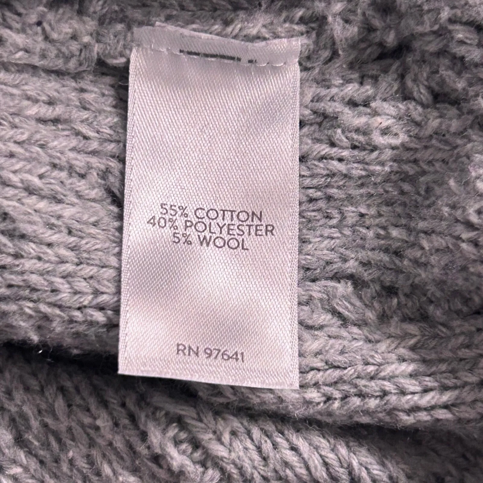 J‎ Jill Cable Knit Wool Cardigan Gray LP Size undefined - Image 9