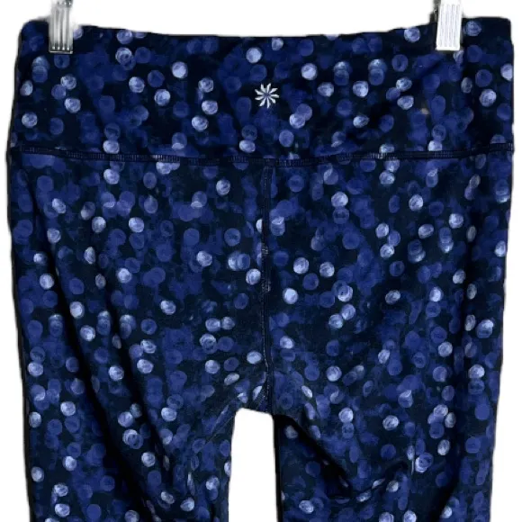 Athleta Pants Womens Medium Chaturanga Blue Dots Leggings‎ Workout Athleisure - Image 4