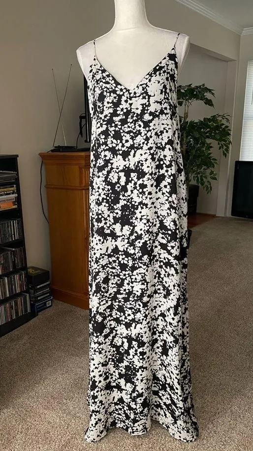 Three Eighty Two Slip Maxi Dress Floral Print Size L - Image 2