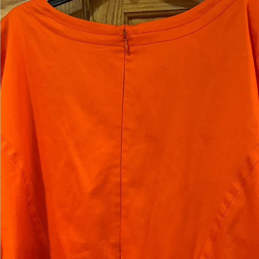 Maeve by Anthropologie Short-Sleeve Square-Neck Rouge Orange Mini Dress Size‎ 2X - Image 10