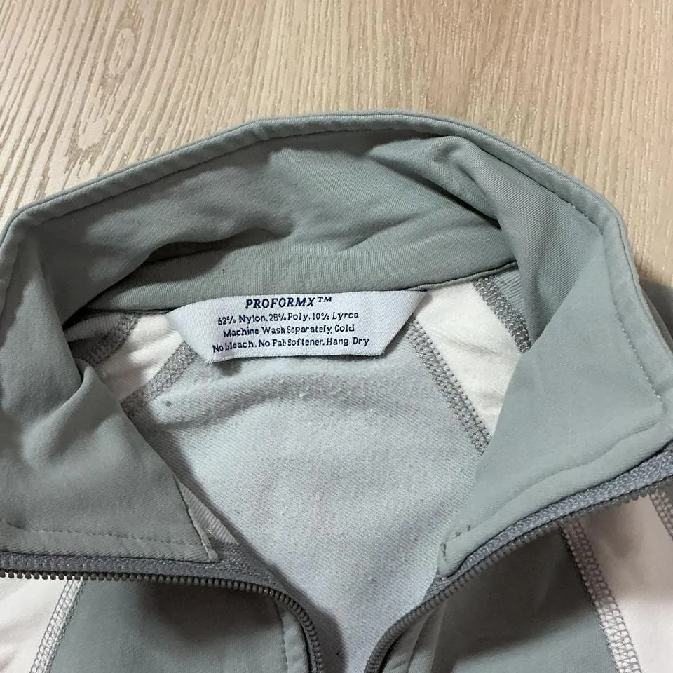 PROFORMEX Athletic Jacket Women's Size S Full Zip Gray White Performance - Image 5