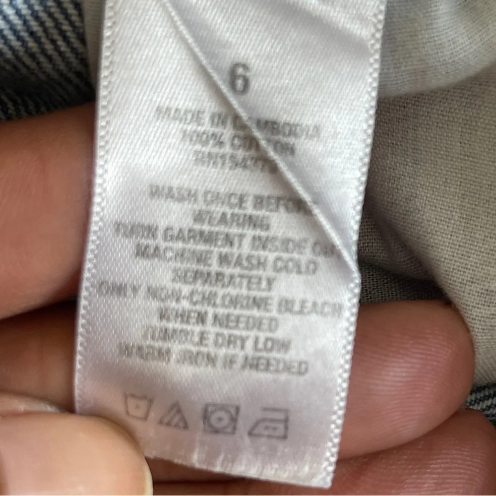 AEROPOSTALE | 90s Button Fly High Rise Cut-off Blue Denim Shorts Sz 6 - Image 6