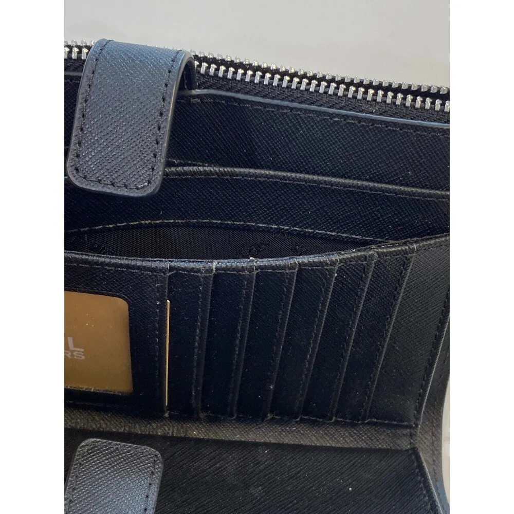 Michael Michael Kors Jet Set Travel Black Double Zip Leather Wristlet NEW $228 - Image 10