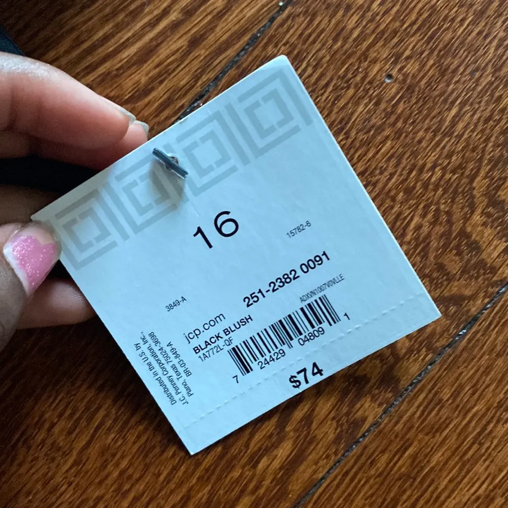 Liz Claiborne Black Floral Fit & Flare Dress SIZE 16 – Sleeveless Spring Summer - Image 3