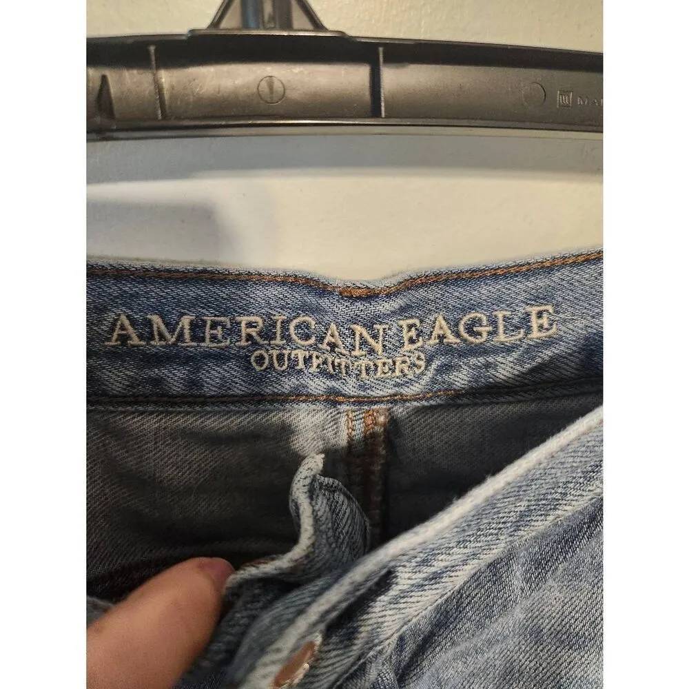 American Eagle size 18 Hi Rise Festival Destroyed Shortie Jean Shorts - Image 3