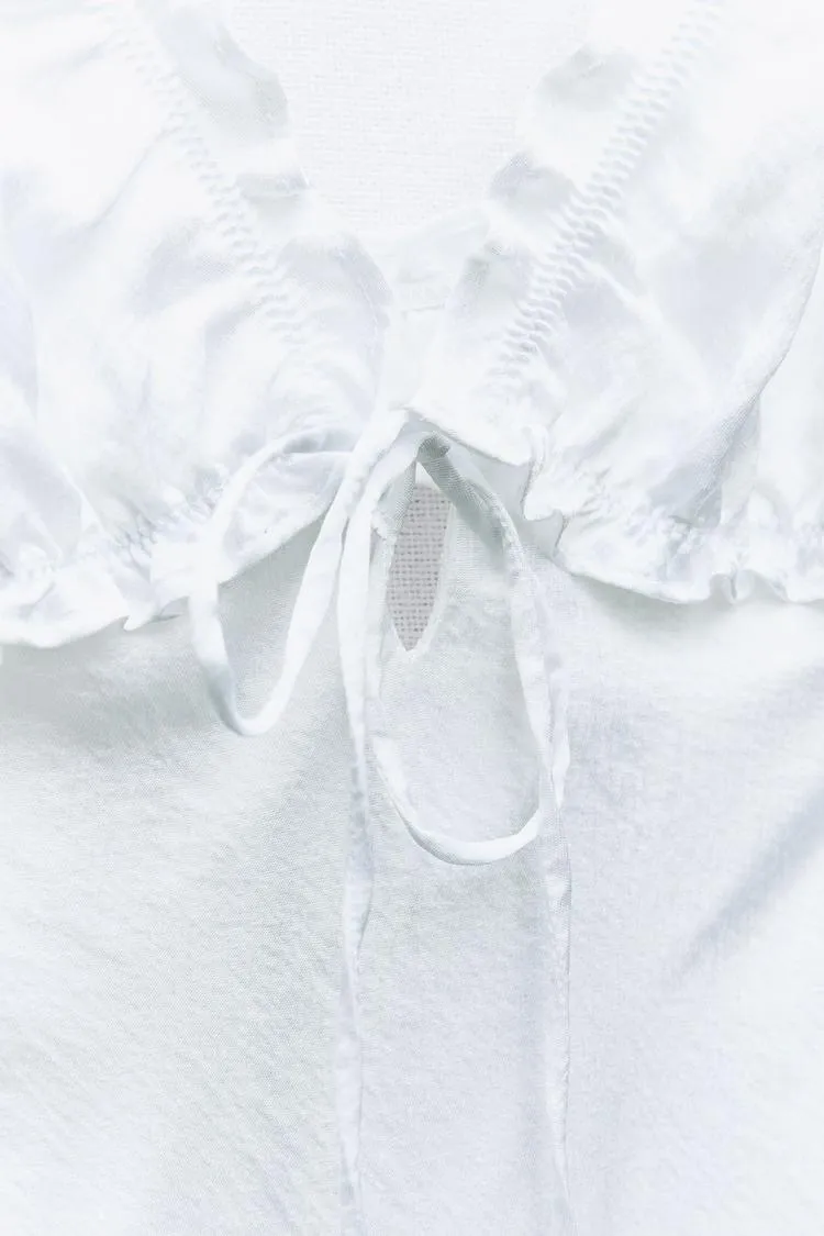 dress white midi ruffled satin lingerie inspired bodycon fitted wedding - Image 9