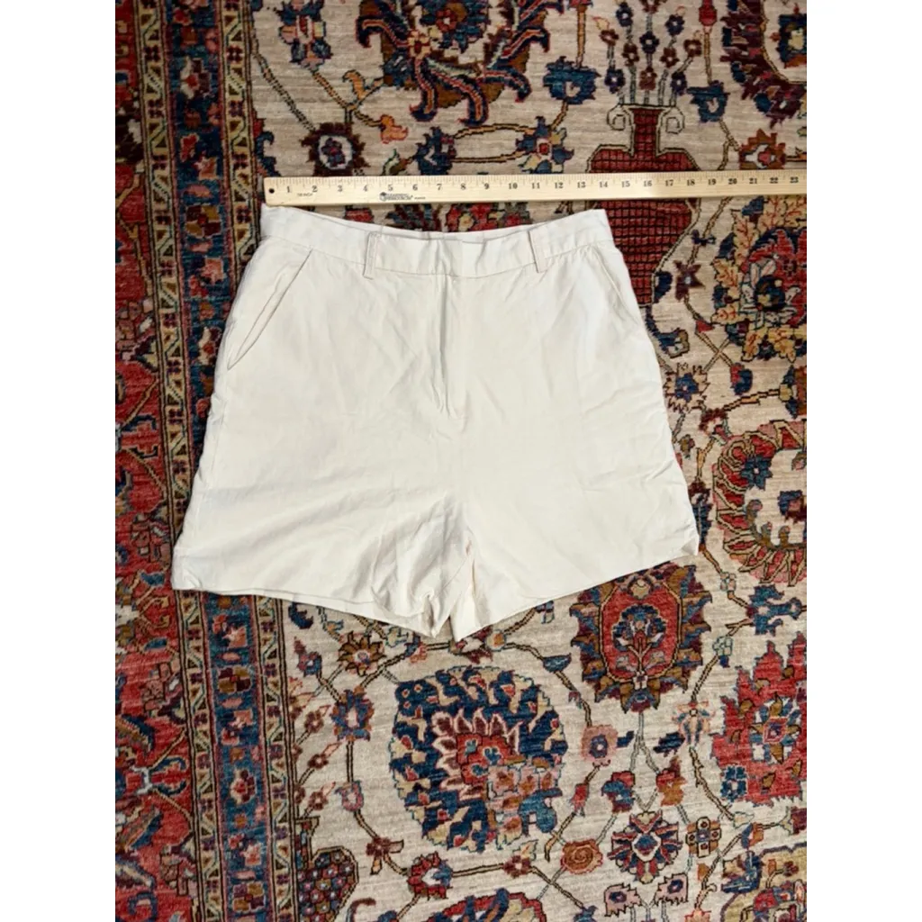 Sophie Rue Cotton Blend High Rise Shorts in Cream Women’s Size M - Image 4