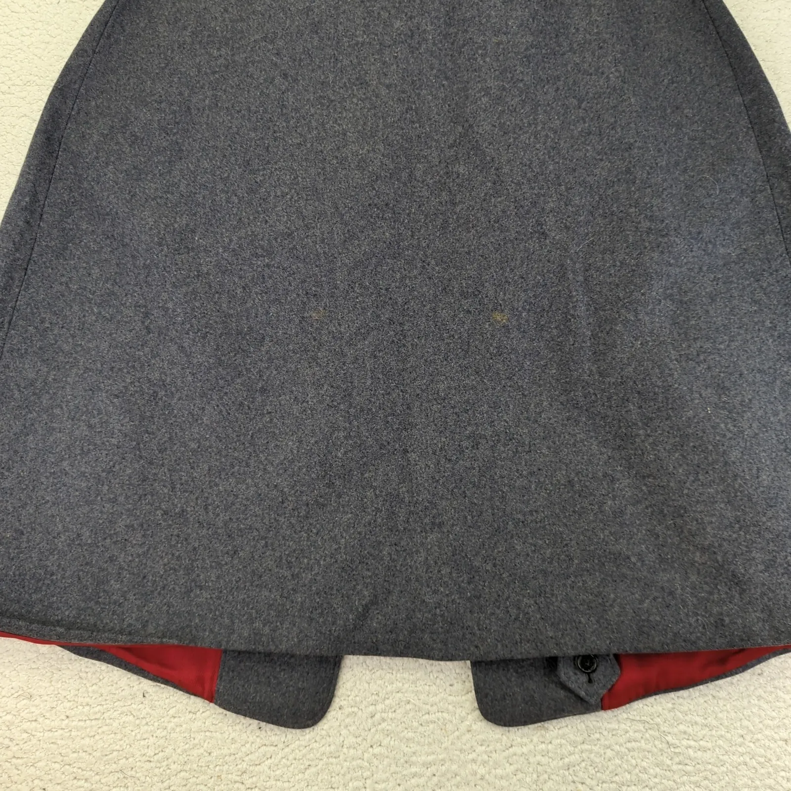 Vtg Standard Apparel Wool Nurse Cape Red Lined Double Button HHSN Gray - Image 12