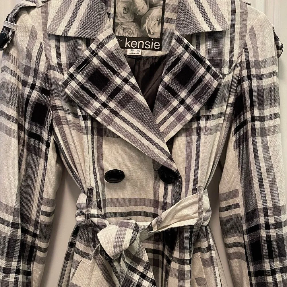 Kensie plaid trench coat Size XS - Image 3