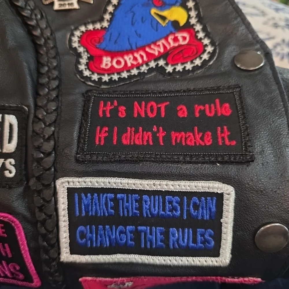 Vtg Genuine Leather Biker Vest Womens Size Large Adjustable Motorcycle Moto Bike - Image 9