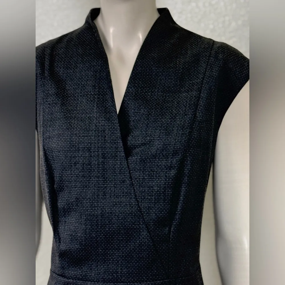 Hugo Boss Womens Dress Size 12 Gray Belted V-Neck Sleeveless Lined. F44 - Image 9