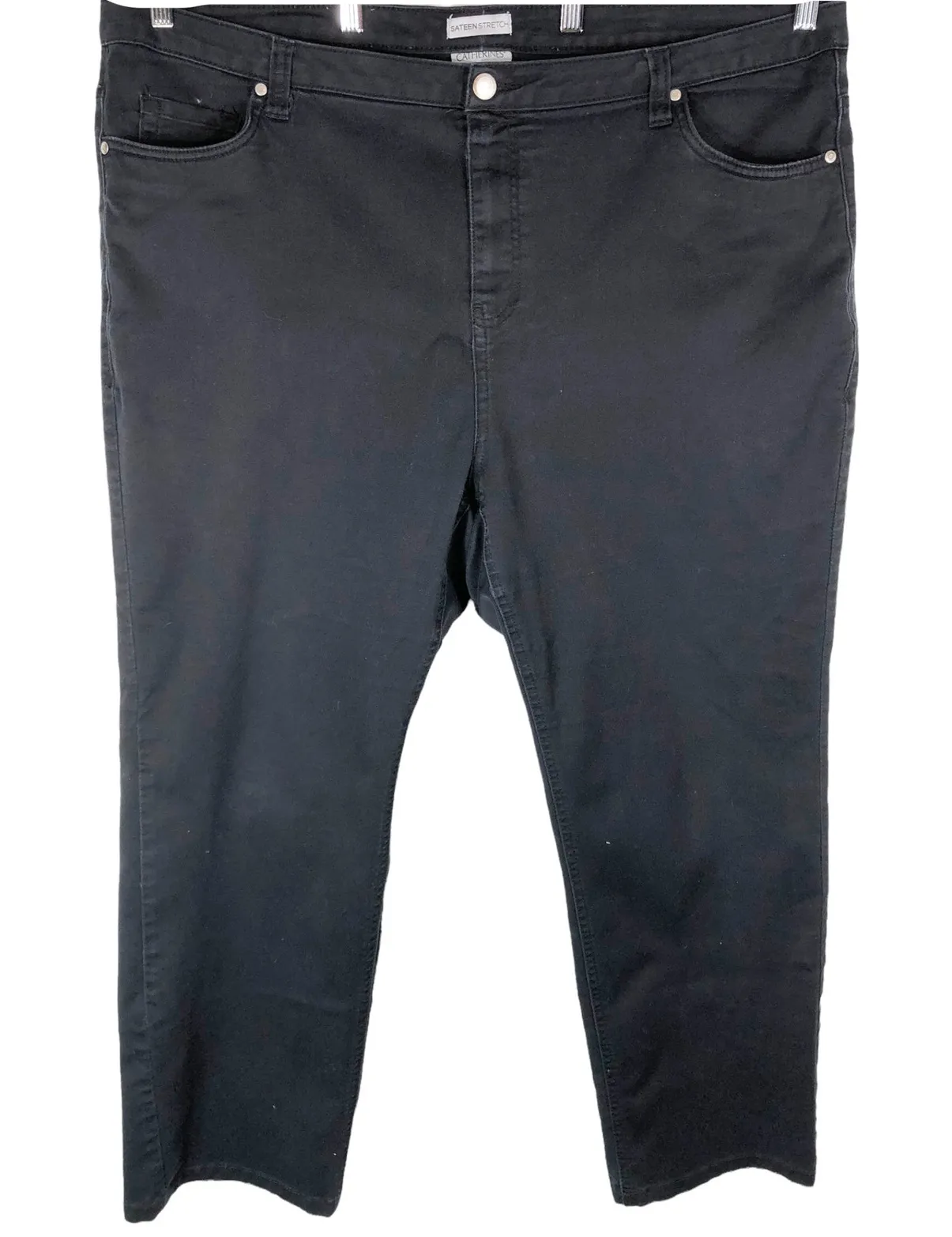 Catherines Plus Size 26W Jeans Black Straight Leg Pants Pockets Stretch 1297 - Image 1
