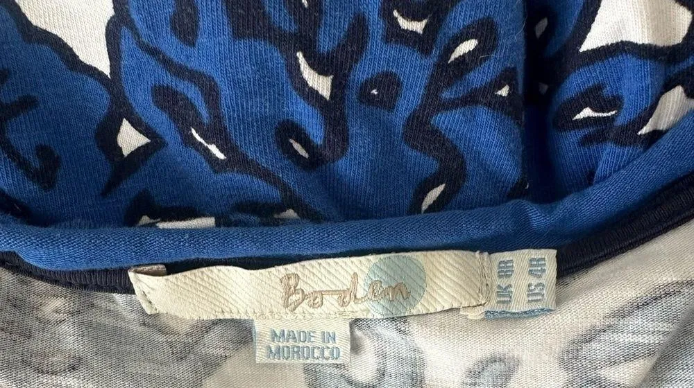 Boden Blue Floral Summer Dress Size 4 - Image 6