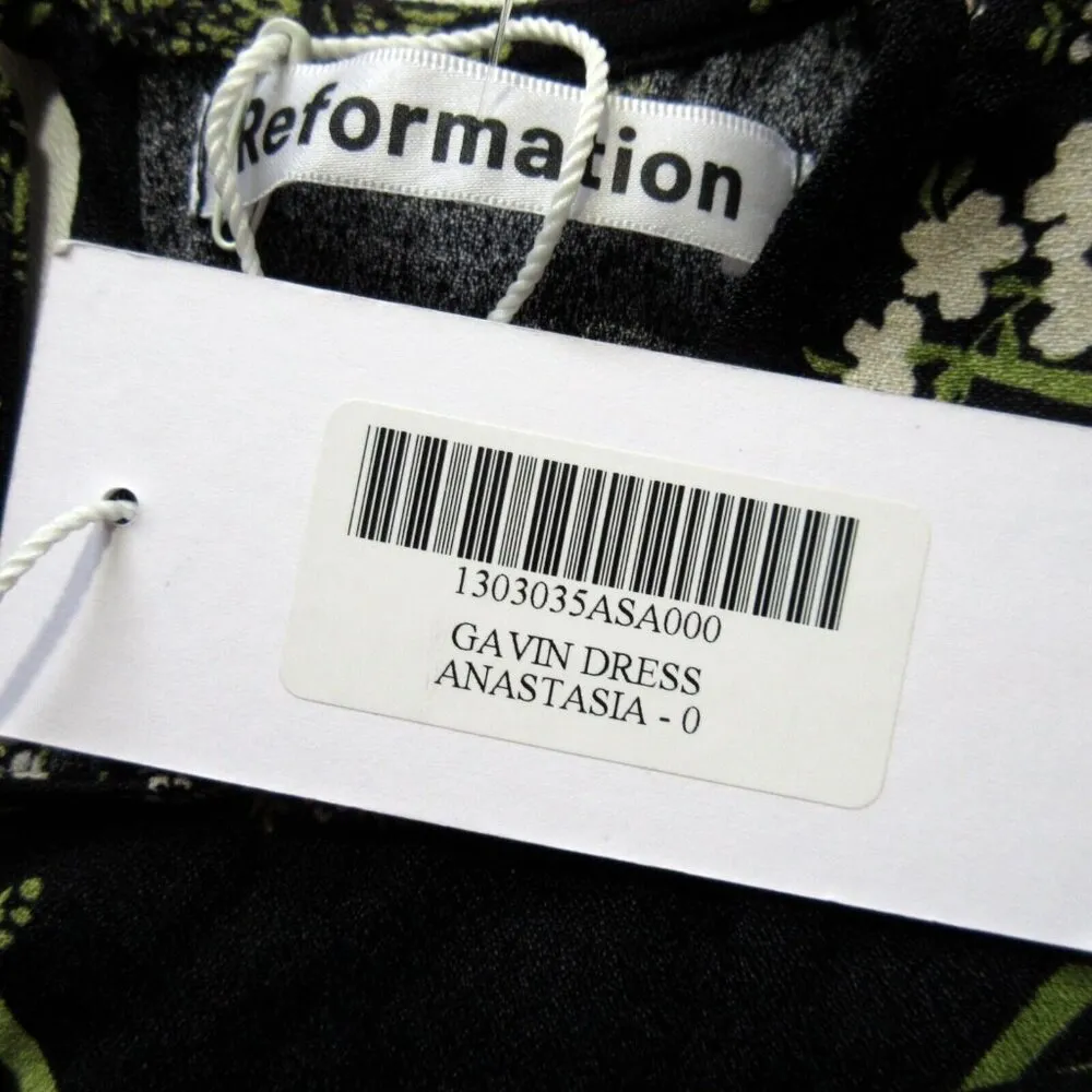 NWT Reformation Gavin in Anastasia Floral Print Cutout Back Midi Dress 0 - Image 2