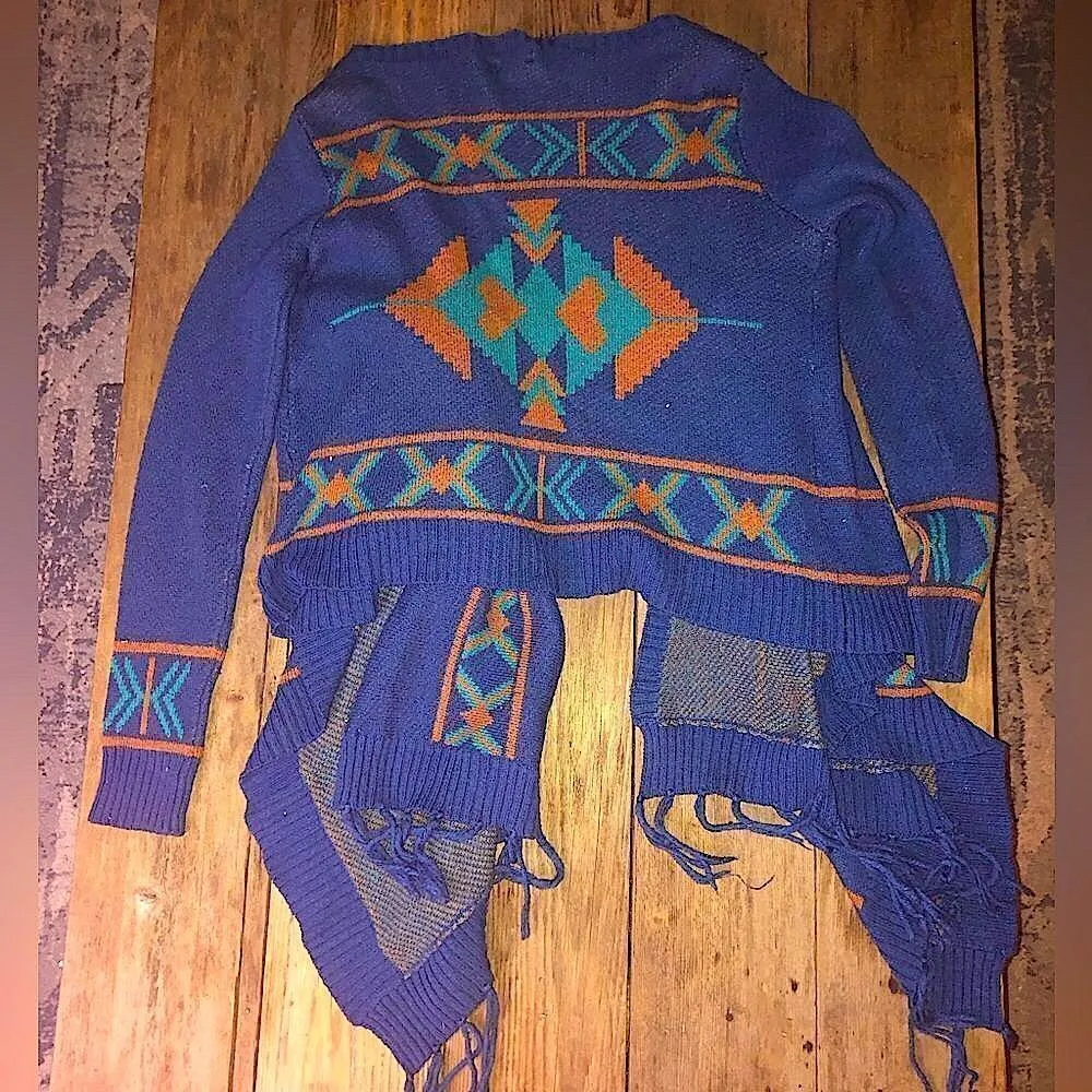 Very J Aztec native boho kimono sweater - Image 2