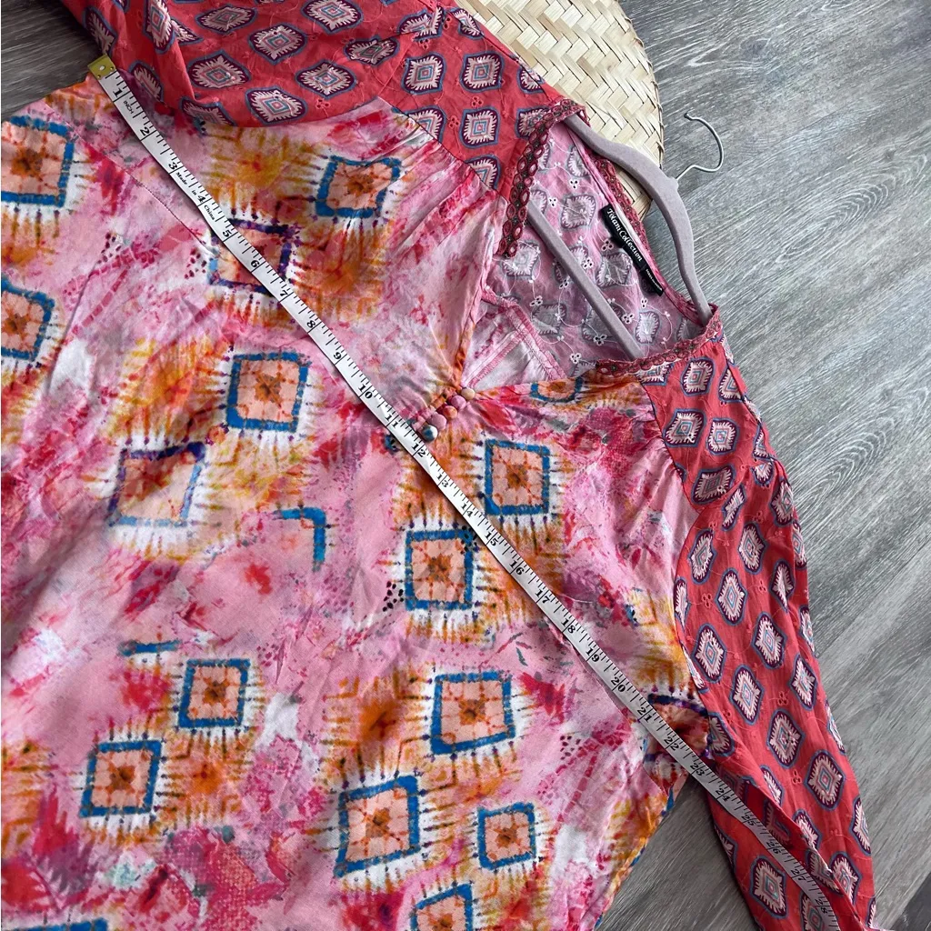 Tolani collection embroidered boho long sleeve blouse - Image 4