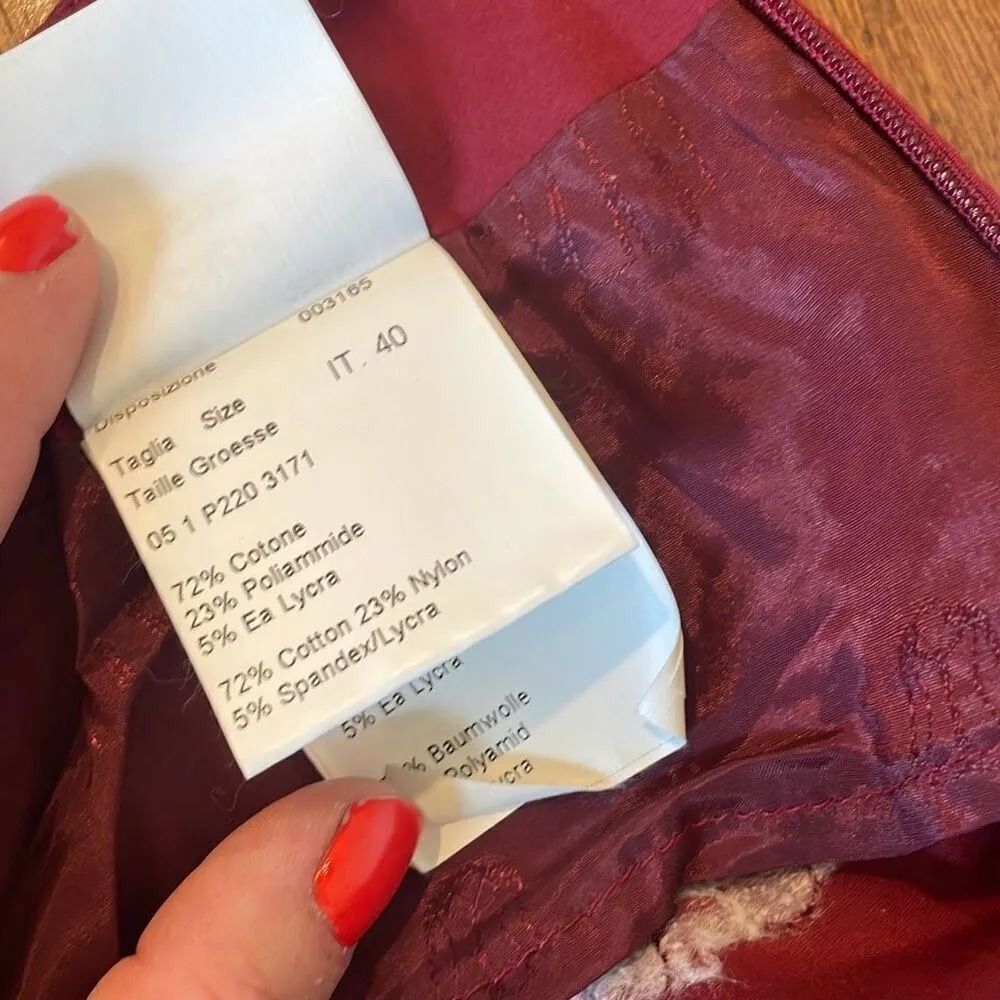 Piazza Sempione NWT red embroidered cropped pant size 6 - Image 12