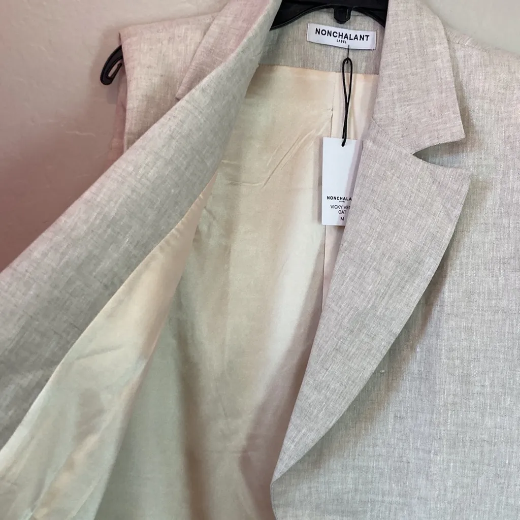 NONCHALANT REVOLVE 💯 LINEN “VICKY VEST” | M Size M - Image 9