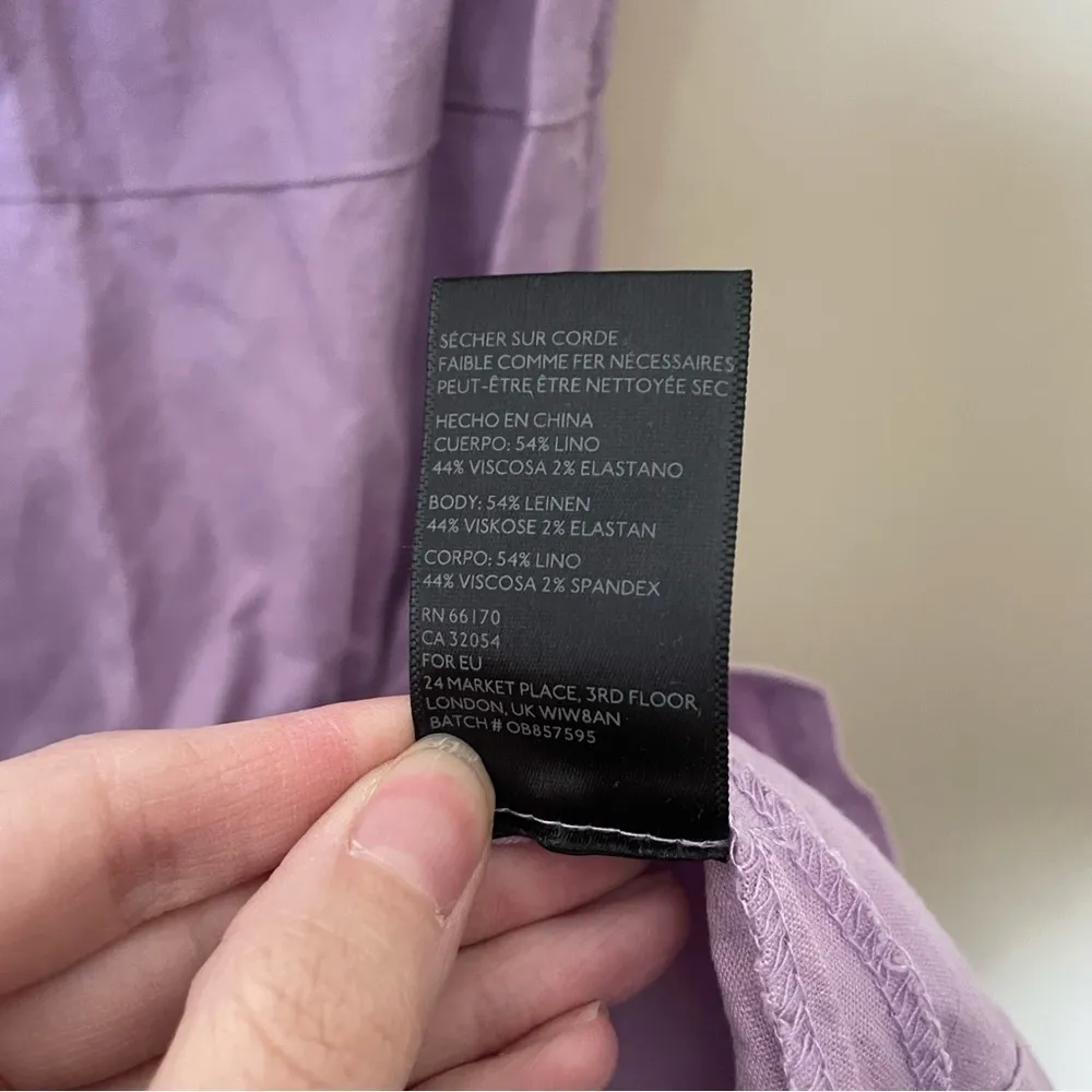 Purple Lilac Linen Blend Mini Dress - Image 7